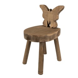 Clayre & Eef Petit table de plante 18x19x34 cm Marron Bois Papillon