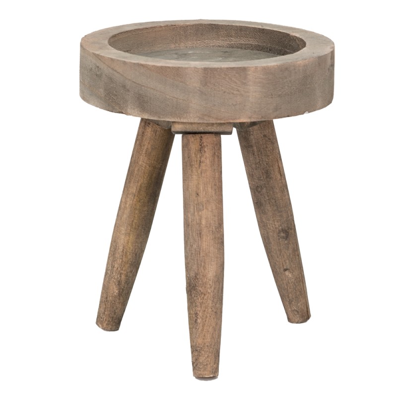 Clayre & Eef Plant Table Ø 16x20 cm Brown Wood Round