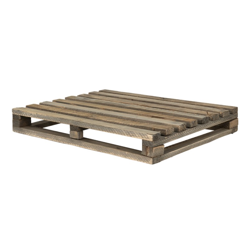 Clayre & Eef Pflanzentischchen 40x32x5 cm Braun Holz Rechteck