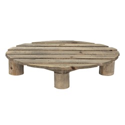 Clayre & Eef Petit table de plante 30x24x6 cm Marron Bois Ovale