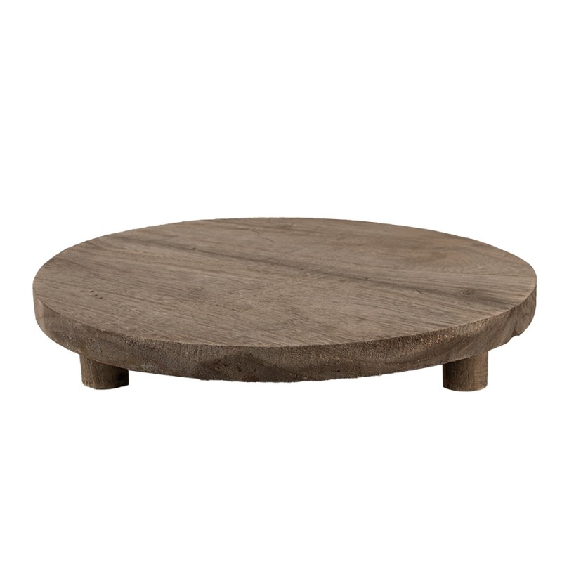 Clayre & Eef Petit table de plante Ø 33x6 cm Marron Bois