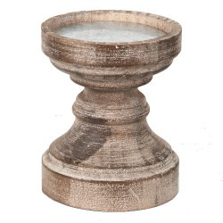 Clayre & Eef Candle holder Ø 14x16 cm Brown Wood