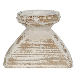 Clayre & Eef Candelabro 15x10x11 cm Marrone Bianco  Legno