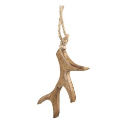 Clayre & Eef Pendant Antler 15 cm Brown Wood