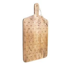 Clayre & Eef Decoratie snijplank  25x50x2 cm Bruin Hout Hartjes