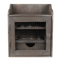 Clayre & Eef Egg Cabinet 30x14x36 cm Grey Wood Iron Rectangle