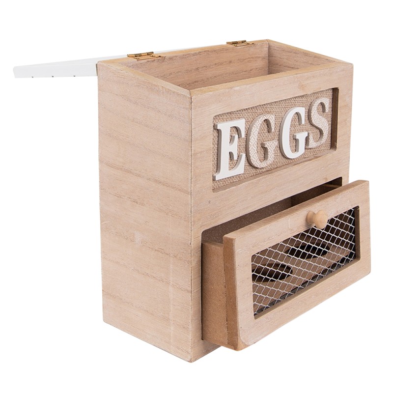 Clayre & Eef Suport d'oeufs 18x9x20 cm Marron Bois Rectangle Eggs