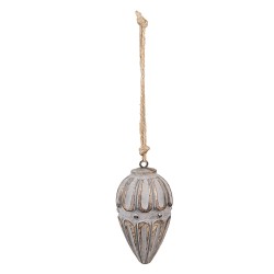 Clayre & Eef Pendant Ø 6x11 cm Grey Wood