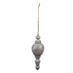 Clayre & Eef Pendant Ø 7x19 cm Grey Brown Wood