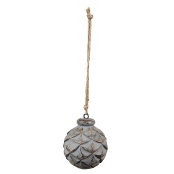 Clayre & Eef Pendant Ø 8 cm Grey Brown Wood