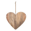 Clayre & Eef Decoratie snijplank  38x40 cm Bruin Hout Hartvormig Hartjes