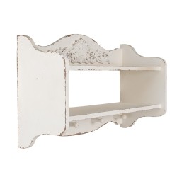 Clayre & Eef Étagère murale 50x19x34 cm Blanc Produit en bois