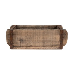 Clayre & Eef Coffre de rangement 30x12x10 cm Marron Bois Fer Rectangle