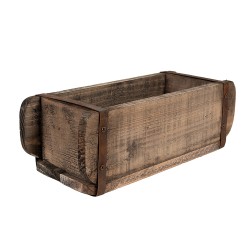 Clayre & Eef Coffre de rangement 30x12x10 cm Marron Bois Fer Rectangle