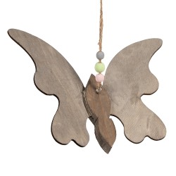 Clayre & Eef Decorative Pendant Butterfly 21x3x15 cm Brown Wood