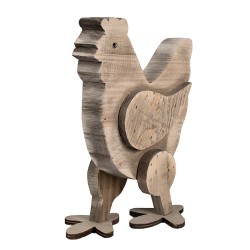 Clayre & Eef Statuetta decorativa Pollo 28 cm Marrone Legno