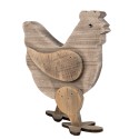 Clayre & Eef Figurine décorative Poulet 28 cm Marron Bois