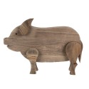 Clayre & Eef Figurine décorative Cochon 42x9x28 cm Marron Bois