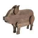 Clayre & Eef Figurine décorative Cochon 42x9x28 cm Marron Bois