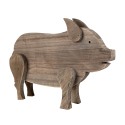 Clayre & Eef Figurine décorative Cochon 42x9x28 cm Marron Bois