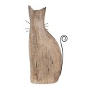 Clayre & Eef Statuetta decorativa Gatto  26 cm Marrone Legno Ferro