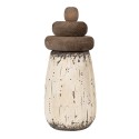 Clayre & Eef Figurine décorative Phare Ø 11x23 cm Blanc Marron Bois