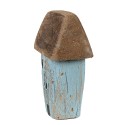 Clayre & Eef Decoratie Beeld Huis 10 cm Blauw Bruin Hout