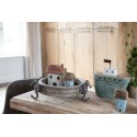 Clayre & Eef Decoratie Beeld Huis 10 cm Blauw Bruin Hout