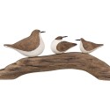 Clayre & Eef Decoratie Beeld Vogels 35x5x12 cm Bruin Wit Hout