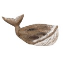 Clayre & Eef Decoratie Beeld Walvis 21 cm Bruin Wit Hout