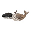 Clayre & Eef Decoratie Beeld Walvis 21 cm Bruin Wit Hout