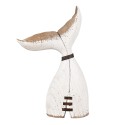 Clayre & Eef Decoratie Beeld Walvis 45 cm Wit Bruin Hout