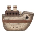 Clayre & Eef Modèle de décoration Bateau 12 cm Beige Marron Bois Fer