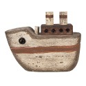 Clayre & Eef Modèle de décoration Bateau 12 cm Beige Marron Bois Fer