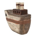 Clayre & Eef Modèle de décoration Bateau 12 cm Beige Marron Bois Fer