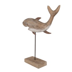 Clayre & Eef Decorative Figurine Shark 37 cm Brown Wood