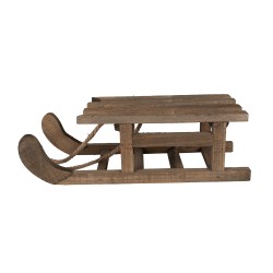 Clayre & Eef Traîneau décoration 38x14x12 cm Marron Bois