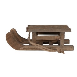 Clayre & Eef Decorative Sleigh 30x11x10 cm Brown Wood