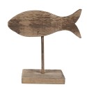 Clayre & Eef Beeld Vis 20 cm Bruin Hout