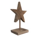 Clayre & Eef Decoratie Beeld Ster 15x8x21 cm Bruin Hout