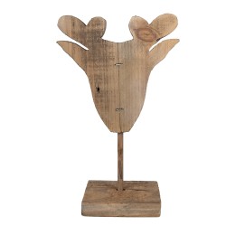 Clayre & Eef Decoratie Beeld Rendier 16x8x25 cm Bruin Hout