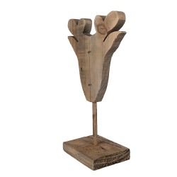 Clayre & Eef Decoratie Beeld Rendier 16x8x25 cm Bruin Hout