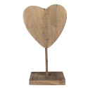 Clayre & Eef Figurine décorative Coeur 15x8x27 cm Marron Bois