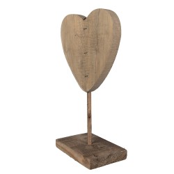 Clayre & Eef Decoratie Beeld Hart 15x8x27 cm Bruin Hout