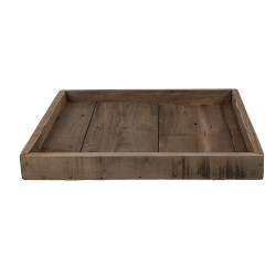 Clayre & Eef Decorazione vassoio 38x38x4 cm Marrone Legno  Quadrato