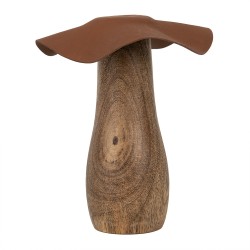 Clayre & Eef Décoration Champignon Ø 9x10 cm Marron Bois Fer