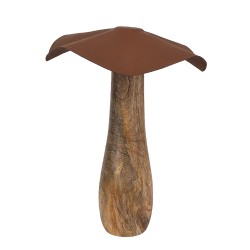 Clayre & Eef Décoration Champignon Ø 20x25 cm Marron Bois Fer