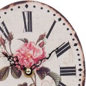 Clayre & Eef Orologio da tavolo 15x18 cm Beige Rosa  Legno  Rotondo Fiori