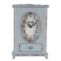 Clayre & Eef Table Clock 20x13x30 cm Grey Iron Oval Cabinet