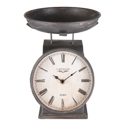 Clayre & Eef Horloge de table 21x23x26 cm Noir Fer Rond Balance